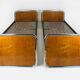 Bauhaus Oak and Tubular Steel Beds, 1940s, Set of 2