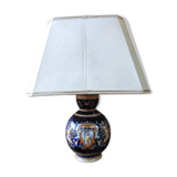 Ceramic lamp signed Gien, Renaissance décor