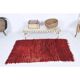 Vintage Turkish Hand-Knotted Wool Cotton Red Kilim Area Rug 94x144