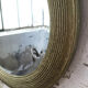 Napoleon oval mirror with 19th century cane