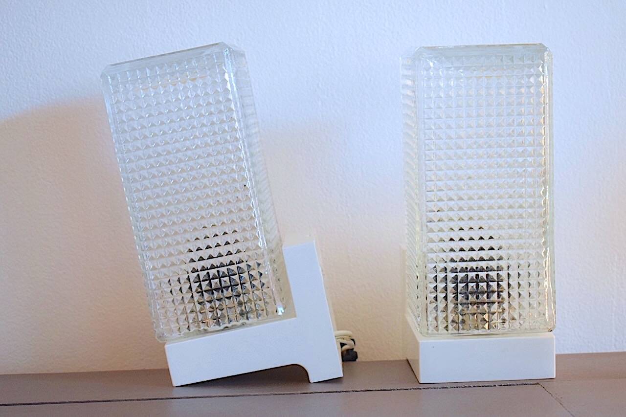 Paire d'applique vintage blanc