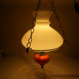Vintage hanging from the 70s with chrome frame and enamelled orange ball finish