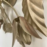 80s gold metal flower wall light