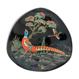 Longwy collection plate the chinese pheasant decorated vintage and numbered hand