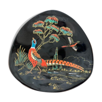 Longwy collection plate the chinese pheasant decorated vintage and numbered hand