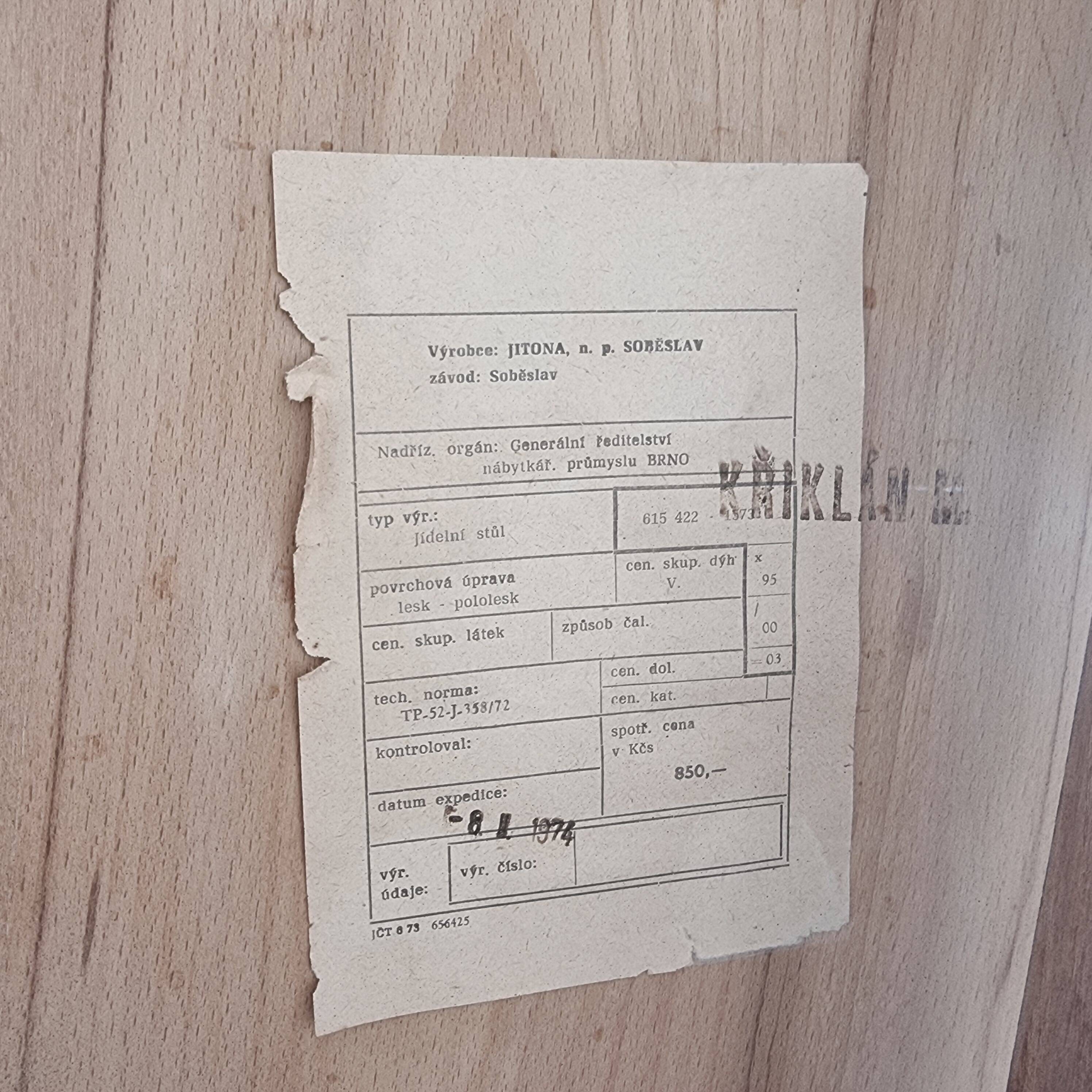 Vintage dining table in ash, 1970s