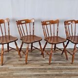 Set of 4 country style chairs, 80s