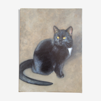 Portrait de chat peinture sur toile