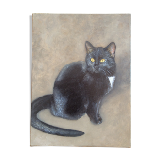 Portrait de chat peinture sur toile