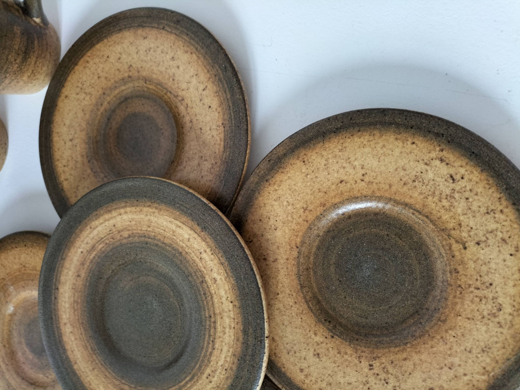 Set of 5 Longchamp France cups and 5 saucers in Japandi style