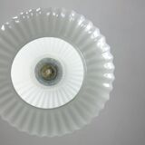 Vintage Opaline & Brass Pendant Lamp