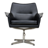 1960s, scandinavian design, swivel chair, original condition, artificial leather, cast aluminum base
