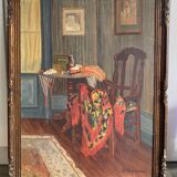 Oil on canvas inside the shawl