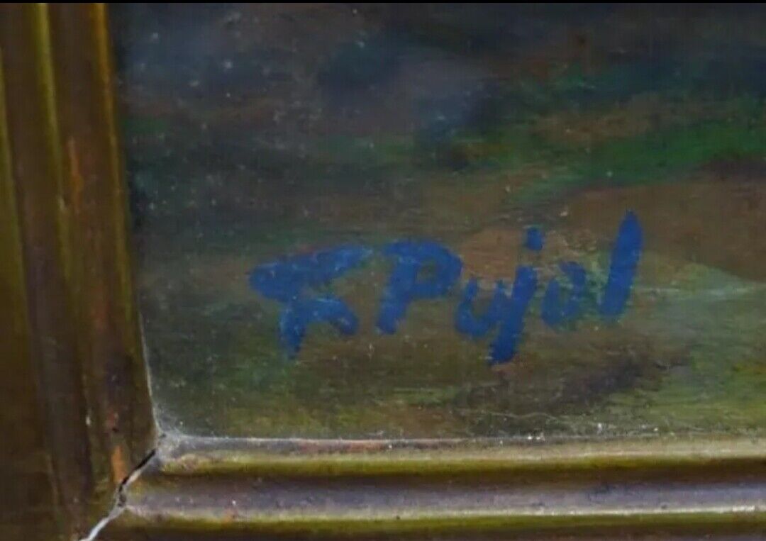 Peinture à l’huile ancienne Portrait de deux femmes jouant du piano Début du XXe siècle