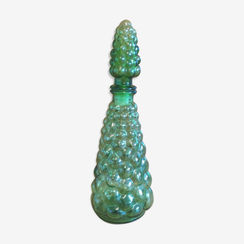 Bubbled green decanter