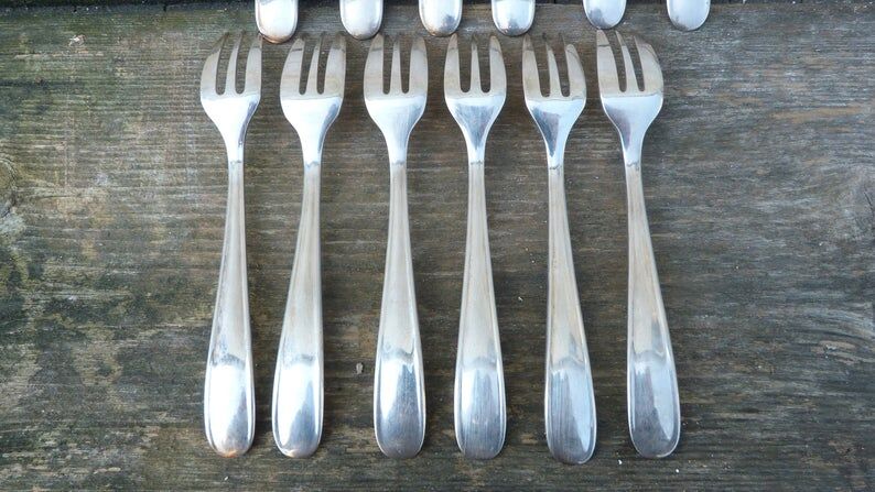 Set of 12 Christofle silver dessert forks