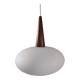 Suspension opaline et teck Louis Kalff pour Philips