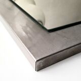 Vintage 90s rectangular bent/brushed aluminum mirror