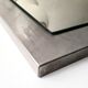 Vintage 90s rectangular bent/brushed aluminum mirror