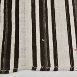 7x10 Beige & Brown Handwoven Turkish Kilim Rug, 206x304 Cm