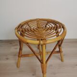 Vintage rattan side table/stool