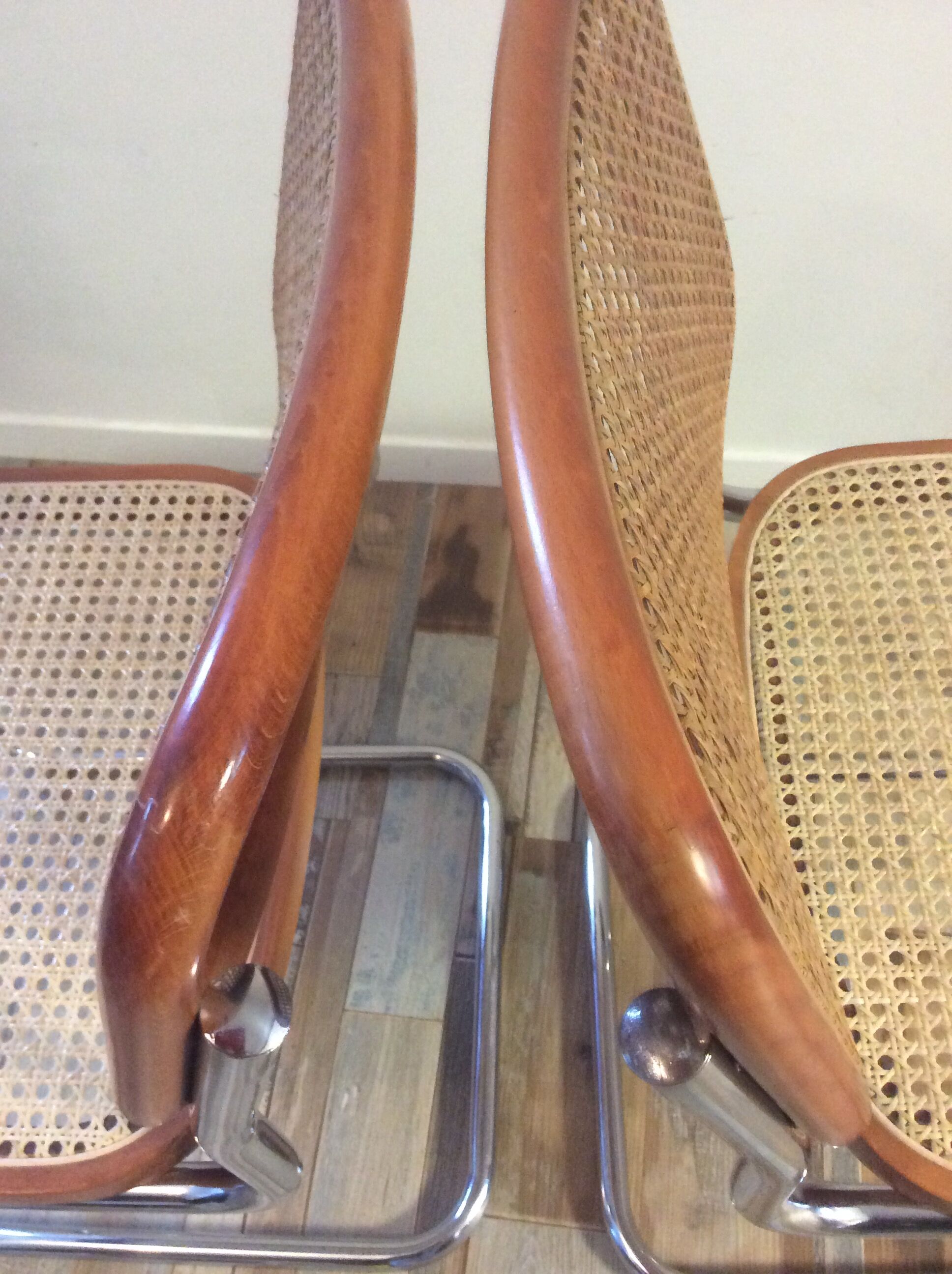 Pair of chairs Marcel Breuer Cesca B32