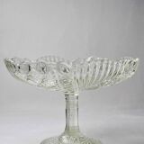 Large fruit bowl or display stand on foot in vintage/antique pressed glass