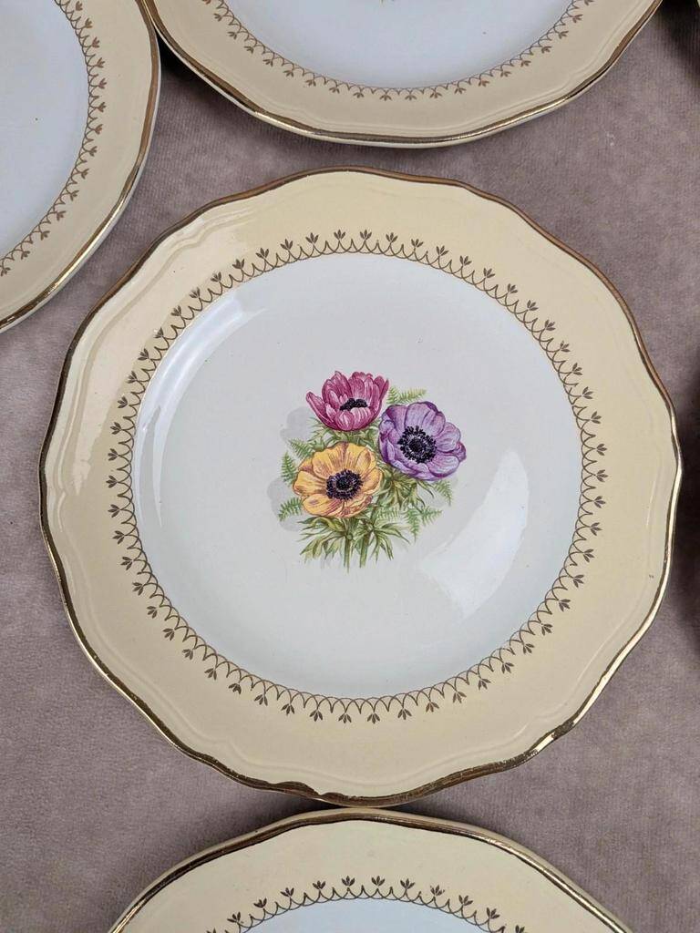 Set of 10 vintage dessert plates L’amandinoise Coopélia