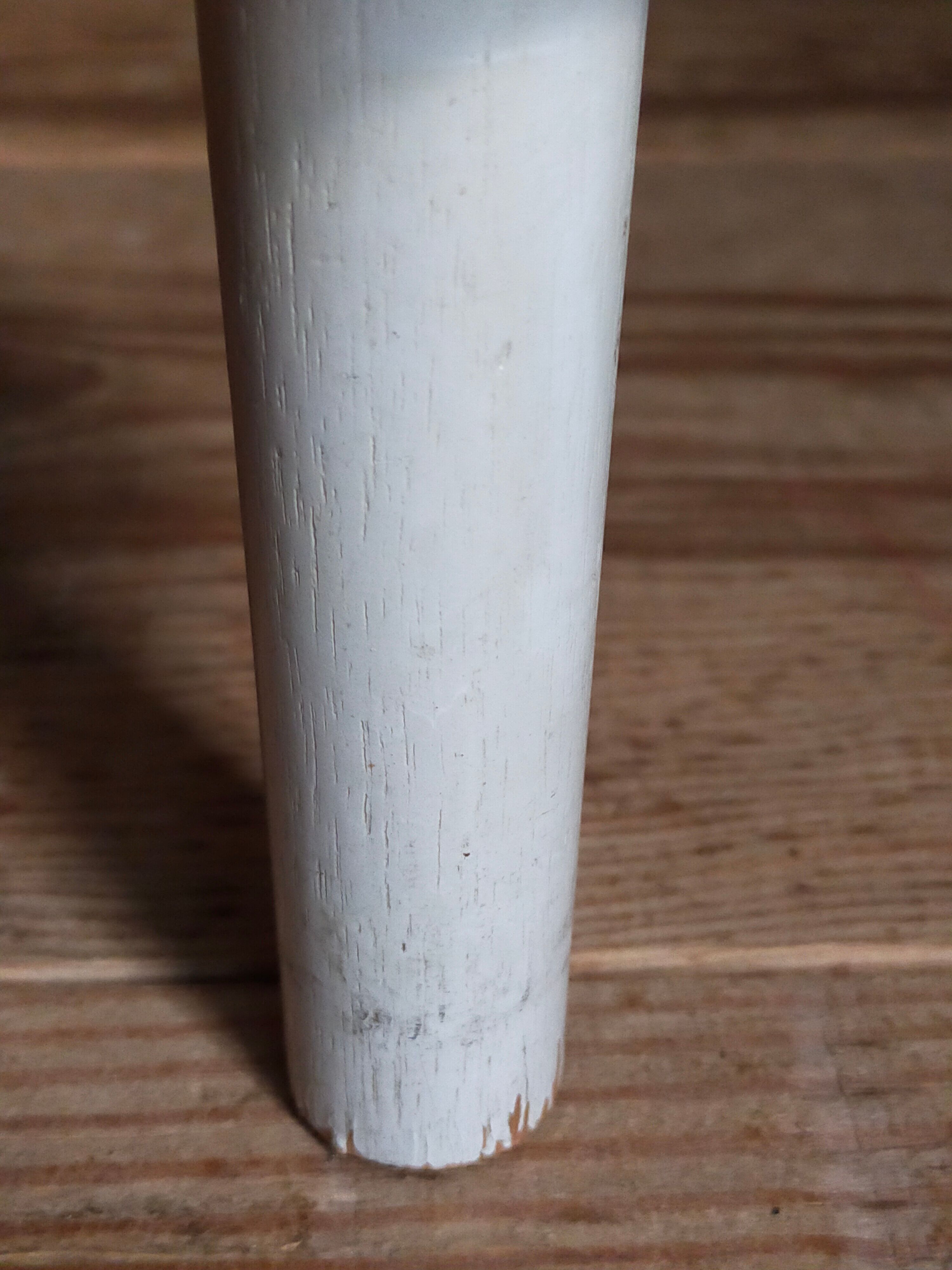 Solid turned wood and formica faux marble shelf to install wood 60s