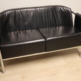 Vintage sofa in synthetic leather and chrome metal, 1970s