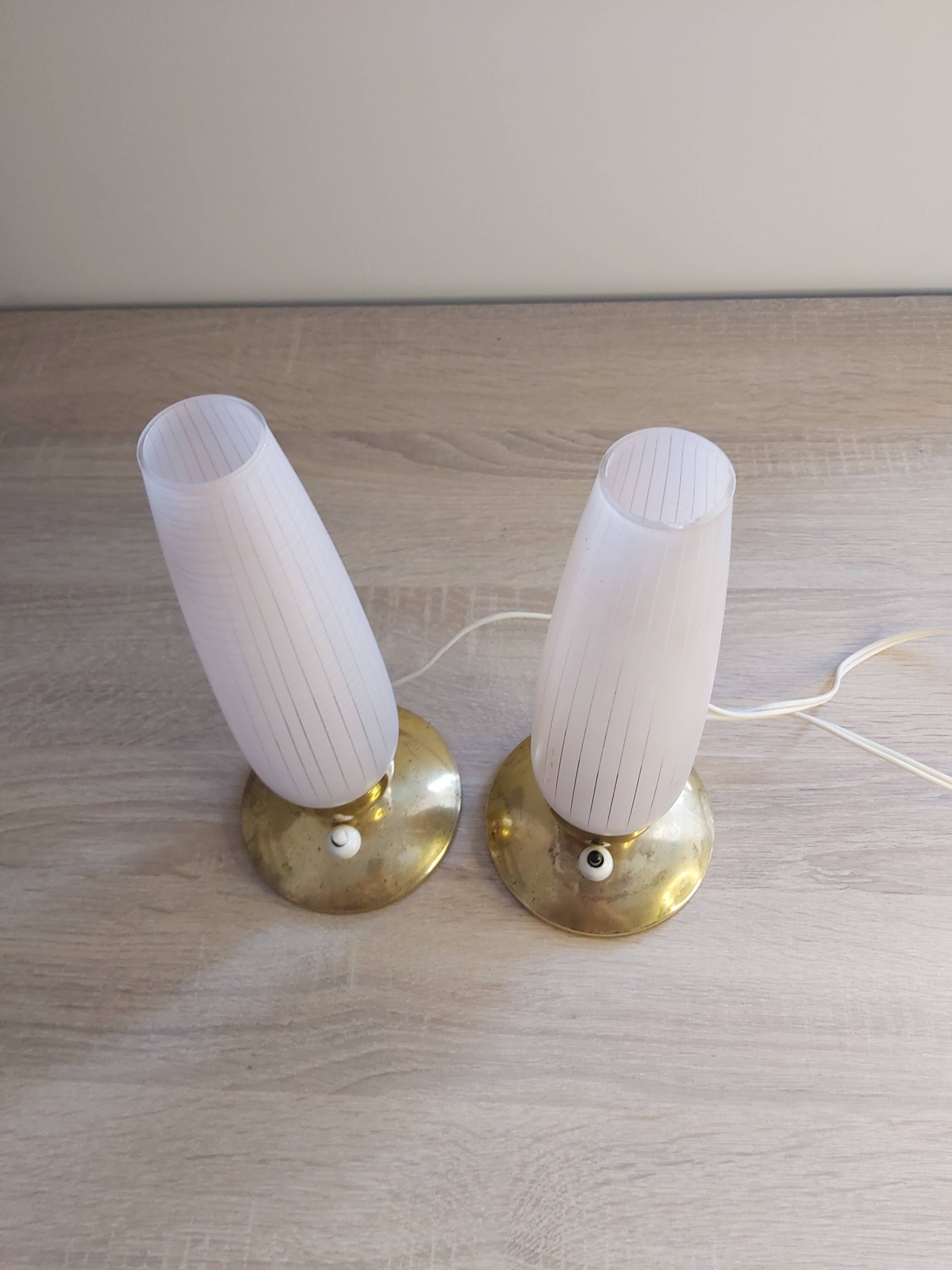 A pair of bedside lamps, 1960s.