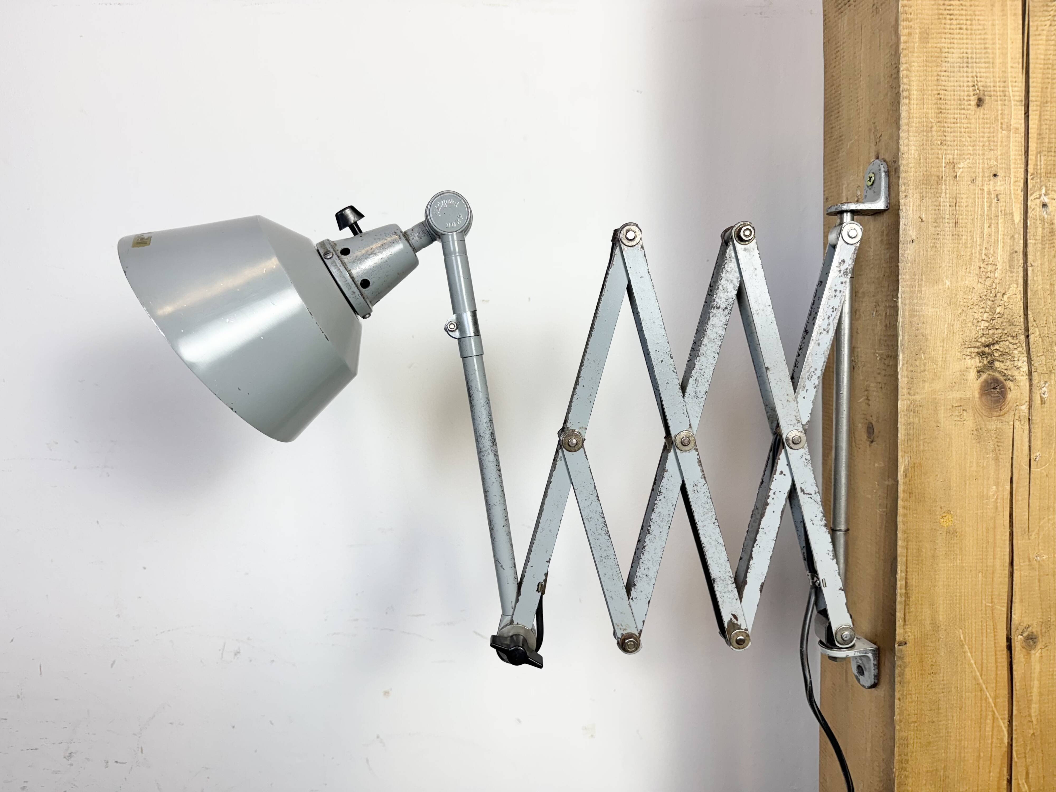 Industrial Scissor Wall Lamp by Curt Fischer for Midgard, 1930s