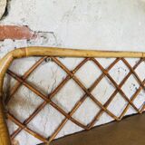 Vintage rattan wall shelf with storage, Circa 60