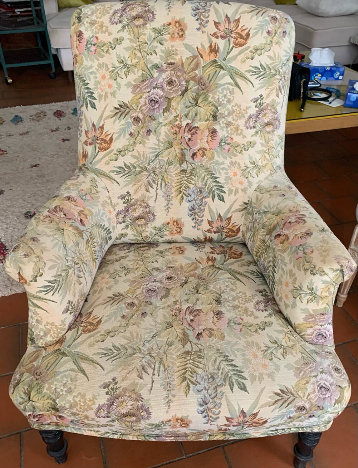 Chic bohemian floral armchair