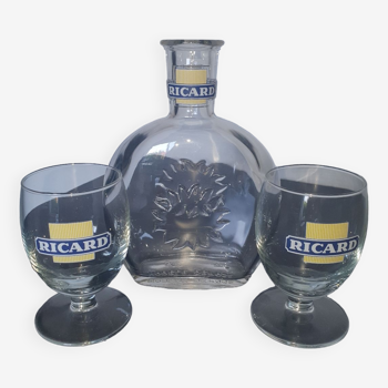 Ricard Carafe with matching glasses