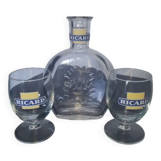 Ricard Carafe with matching glasses