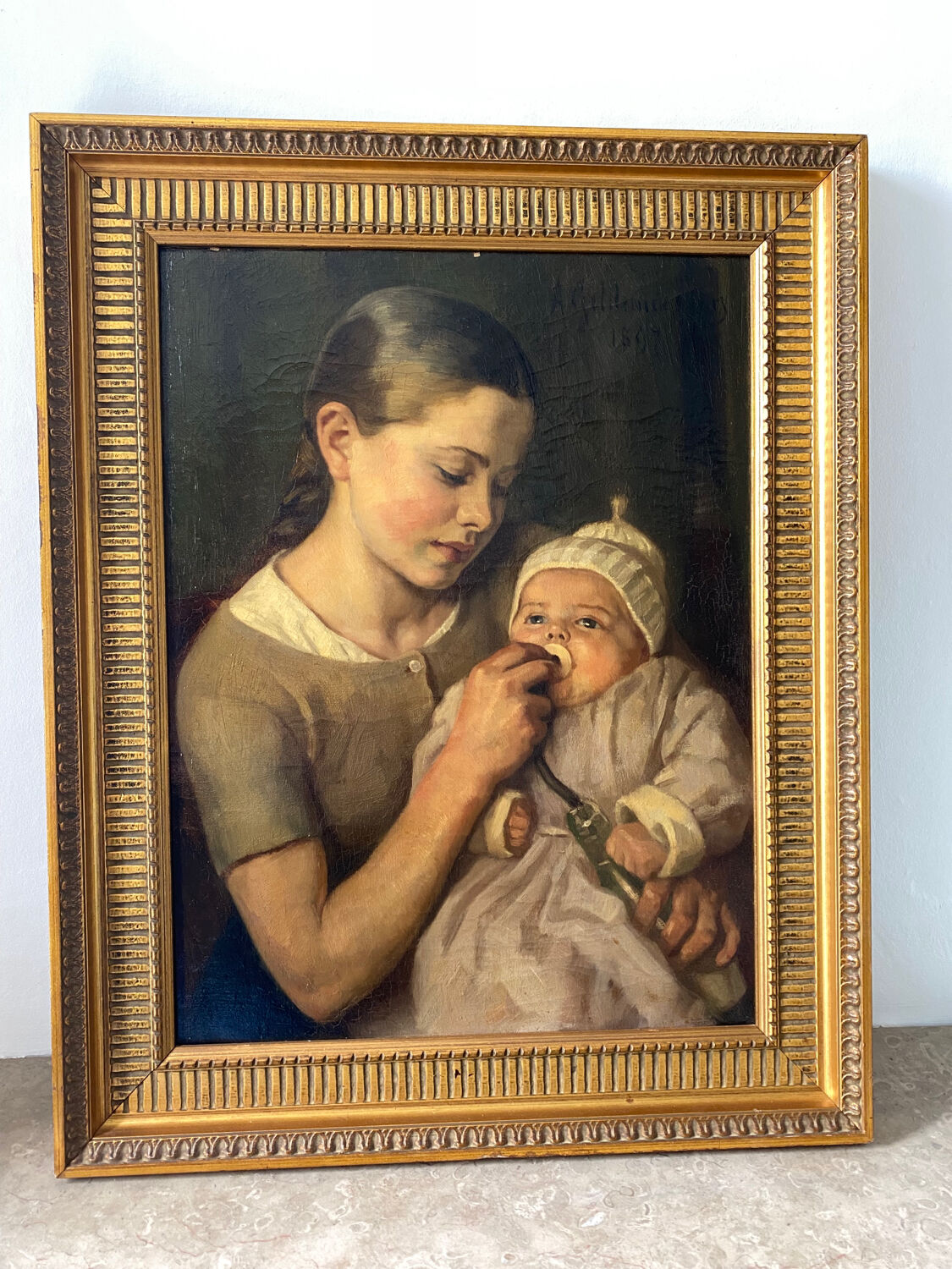 Old portrait of a young girl 1897