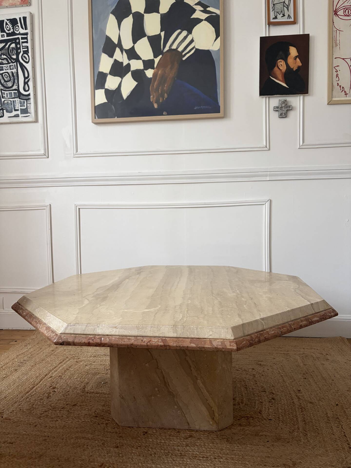 Vintage travertine coffee table