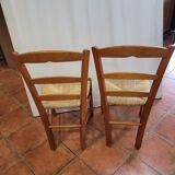 2 oak chairs