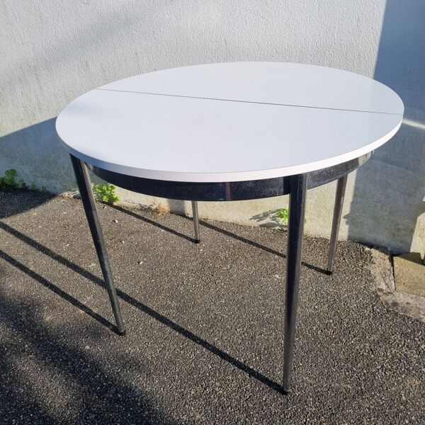 Table formica blanche ronde