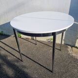 Round white formica table