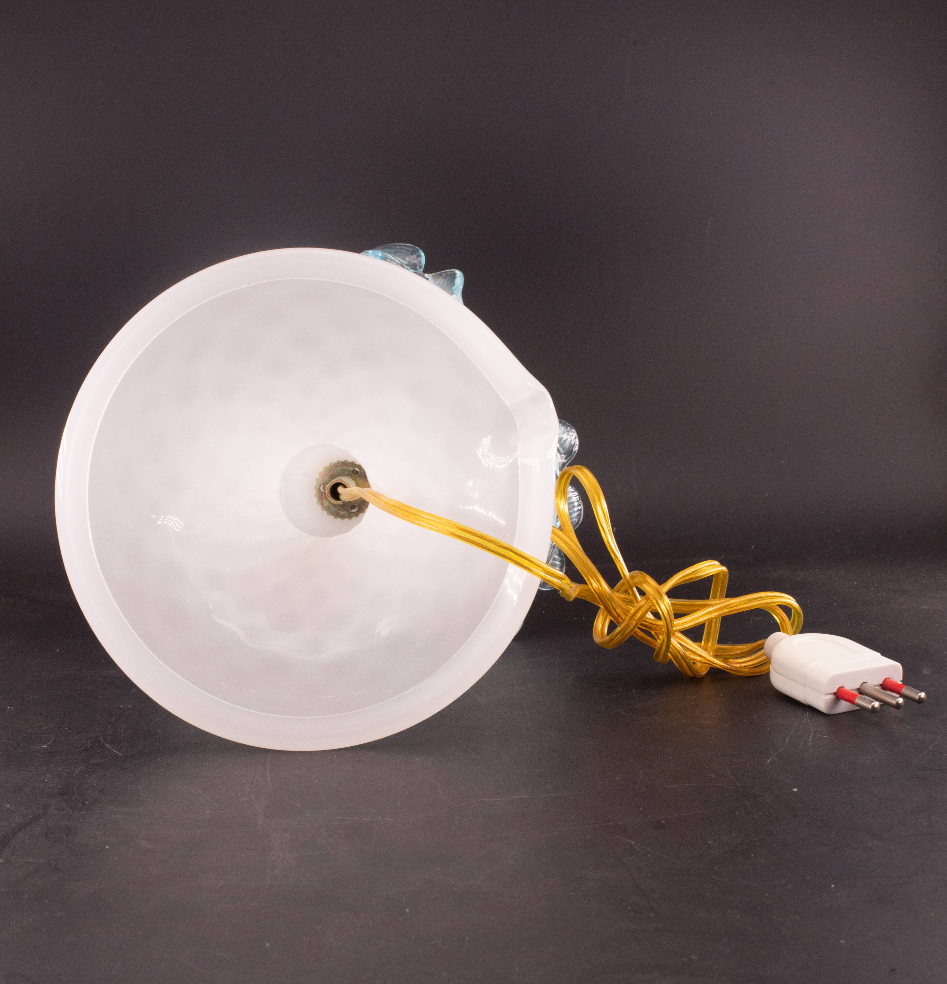 Petite Murano Blu and Trasparent Bubble Glass Table Lamps