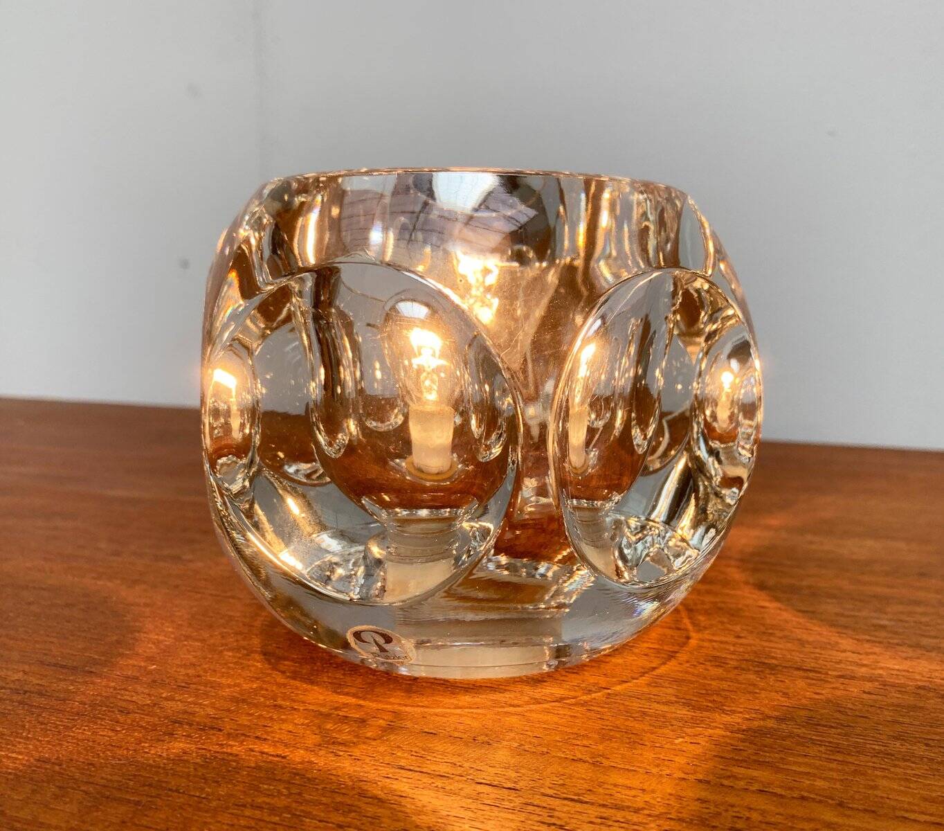 Vintage German glass table lamp by Peill & Putzler.