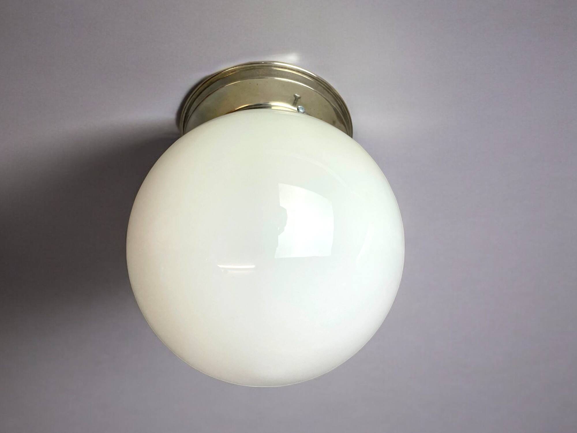 Small white glass flush mounting ceiling light