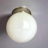 Small white glass flush mounting ceiling light
