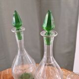 Antique crystal tableware set of carafe and tasting glasses from the 1900s