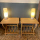 Pair of rattan bedside tables