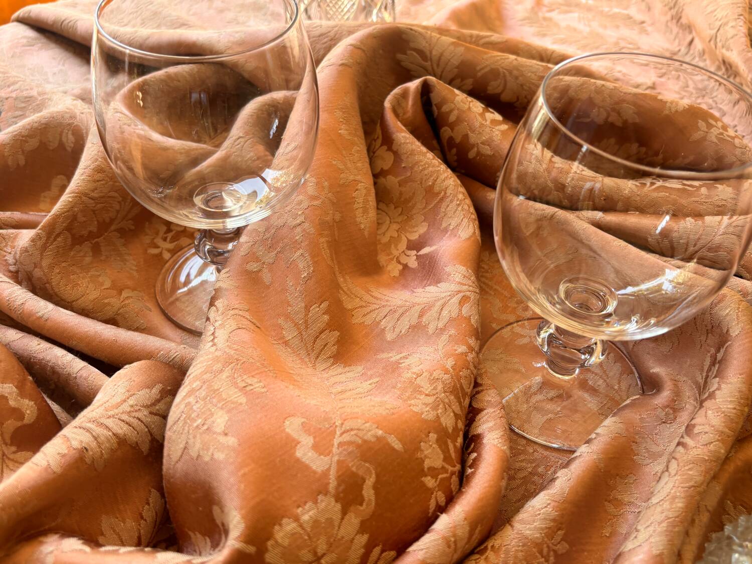 Nappe en soie damasse 19th