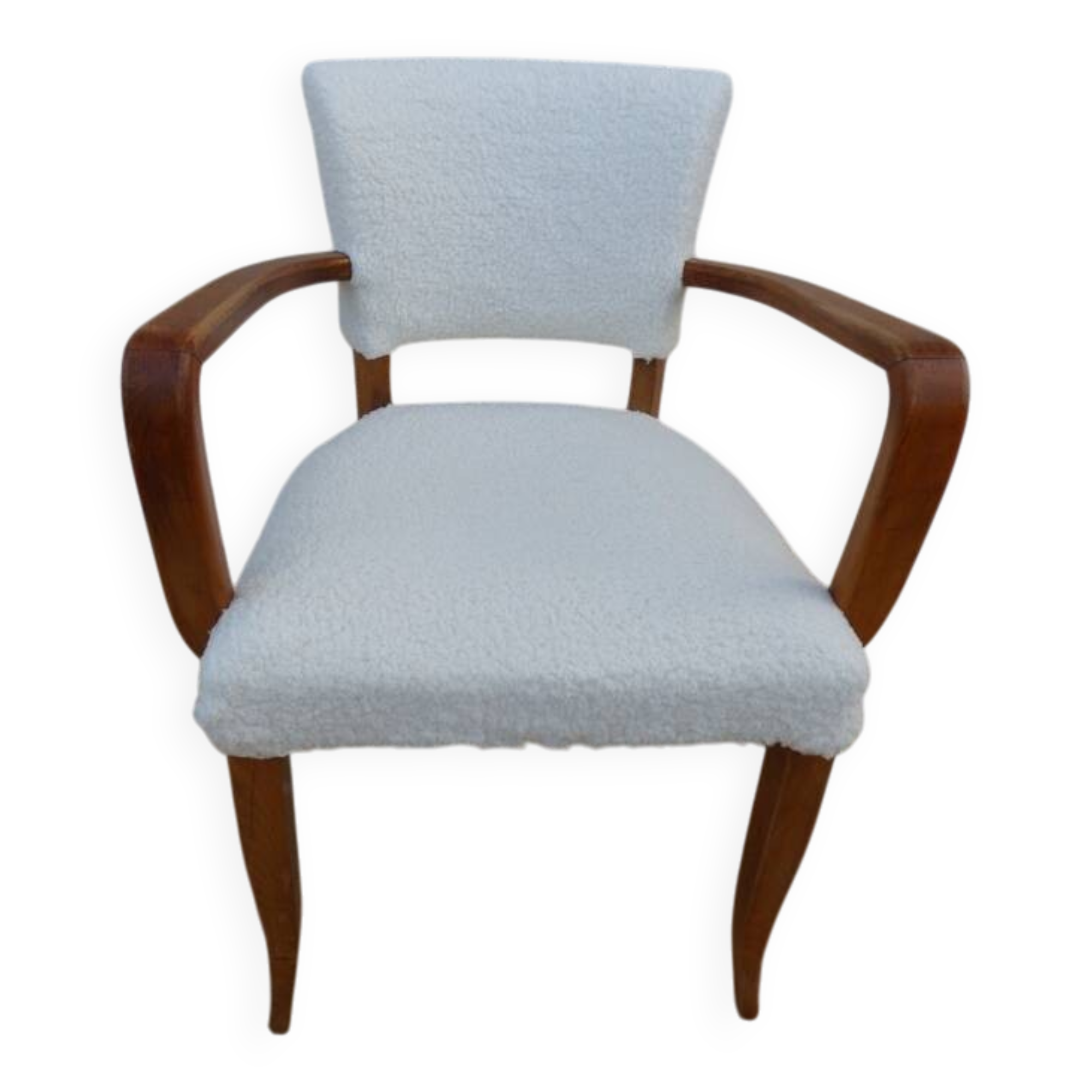 Chic Art Deco bridge chair from the 1950s, fully restored and hand-stitched