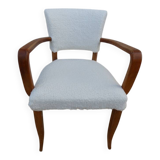 Chic Art Deco bridge chair from the 1950s, fully restored and hand-stitched